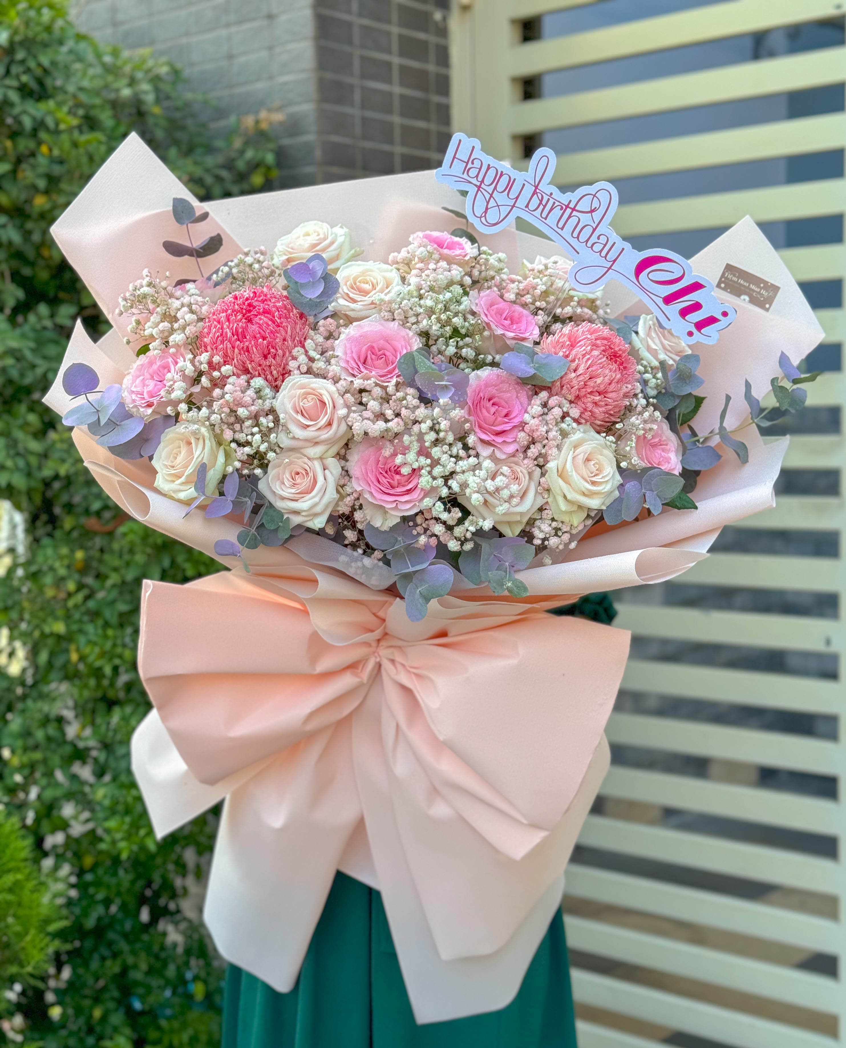 BÓ HOA HỒNG MIX CÚC MẪU ĐƠN NHẬP KHẨU - BH03