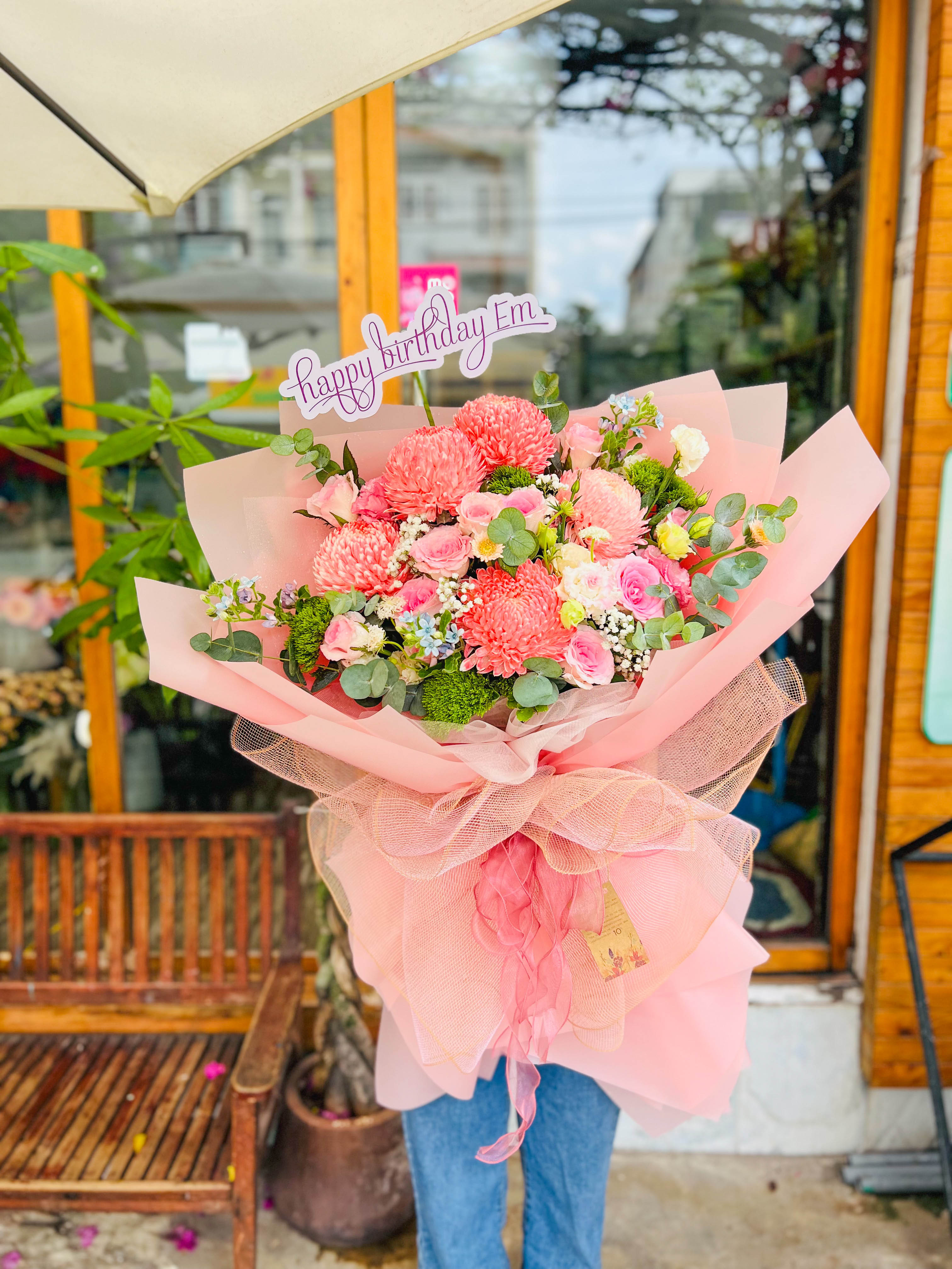 CÚC MẪU ĐƠN TONE HỒNG CAM MIX HỒNG LẠC THẦN