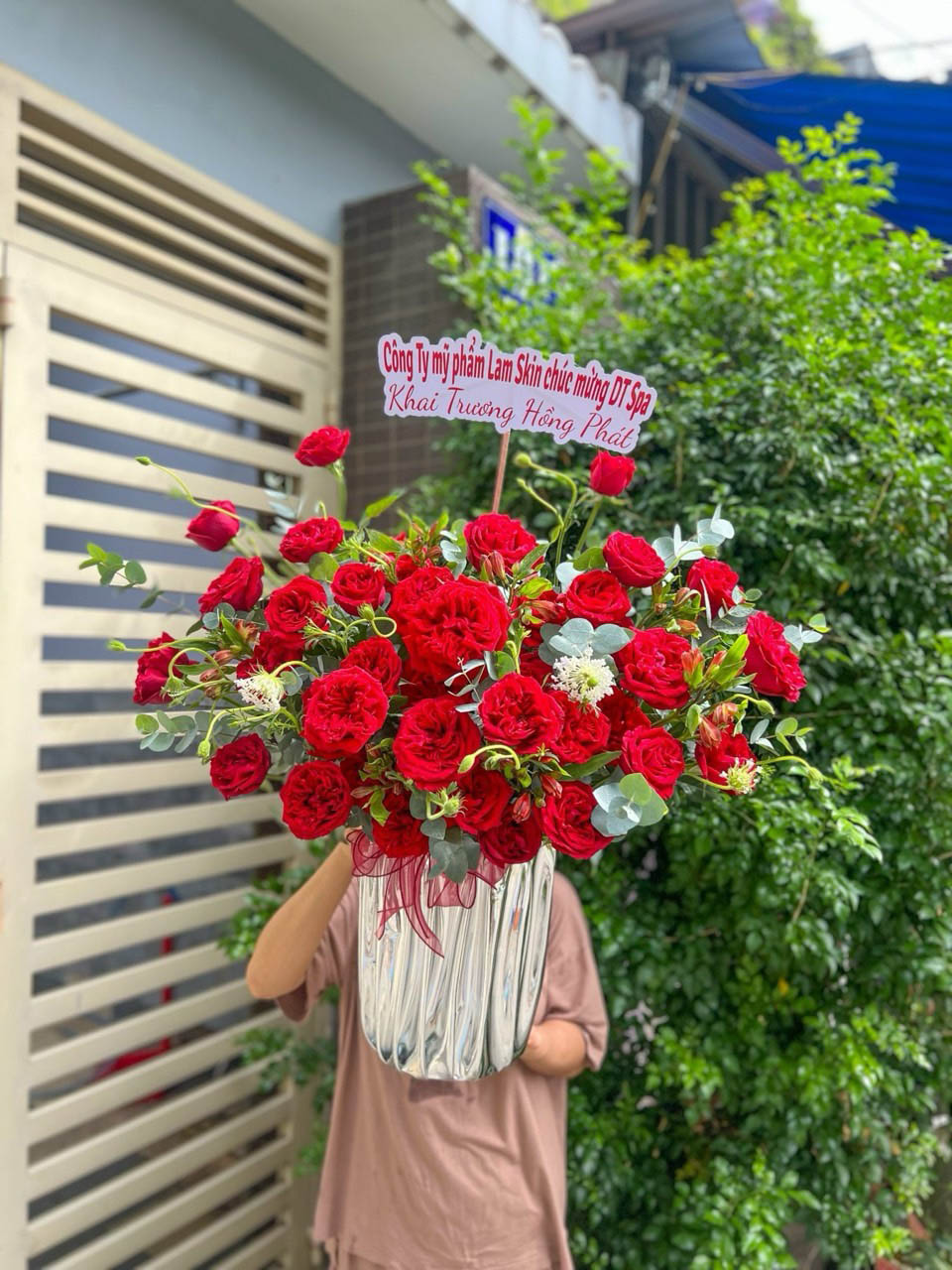 HỘP HOA KHAI TRƯƠNG HỒNG ĐỎ OHARA - GH81