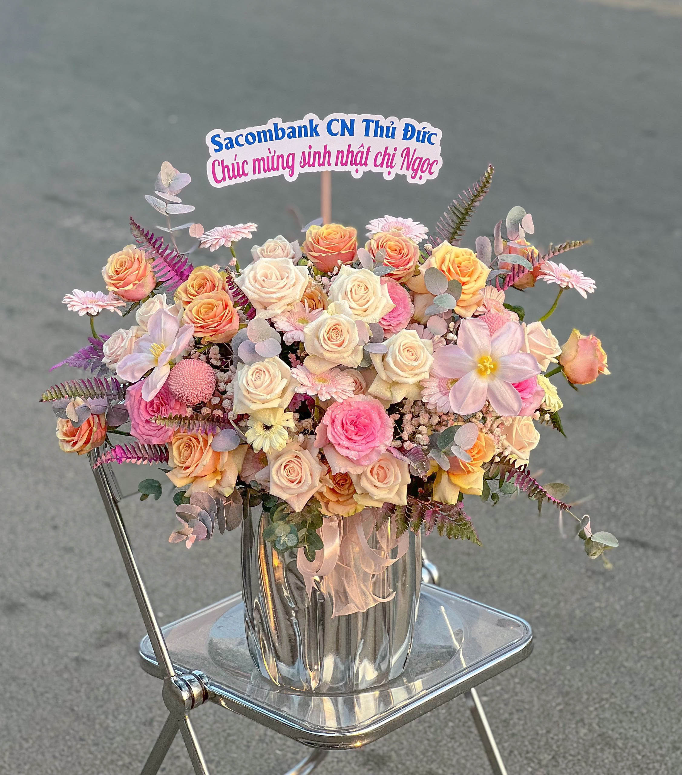 HỘP HOA HỒNG MIX HOA TULIP - GH104